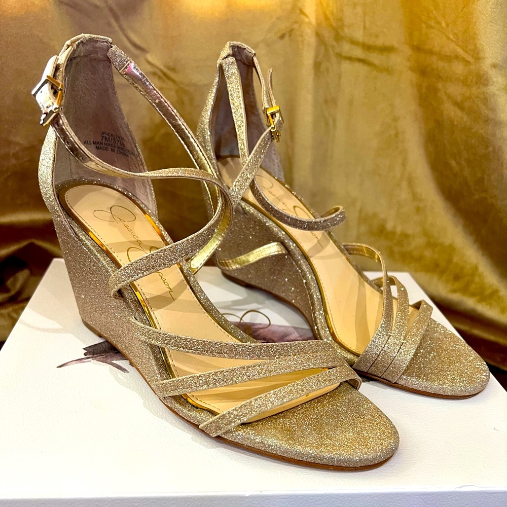 Jessica Simpson Gold Heels